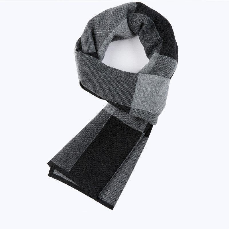 Men's Fashion Casual Plaid Warm Wool Scarf - Nioor