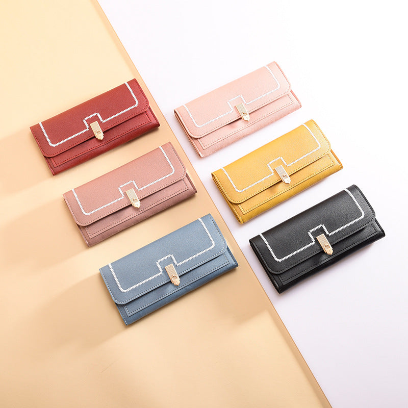 Women's Long And Simple Student Large Capacity Multi-card-slot Clutch