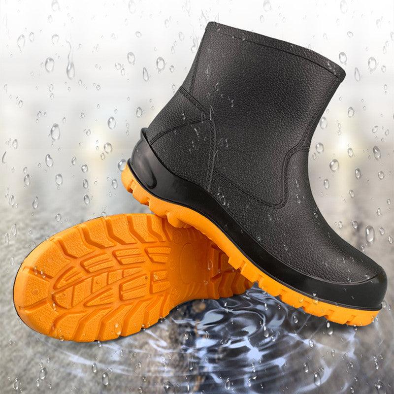 Labor Protection Rain Boots Men's Short Tube Low Top - Nioor