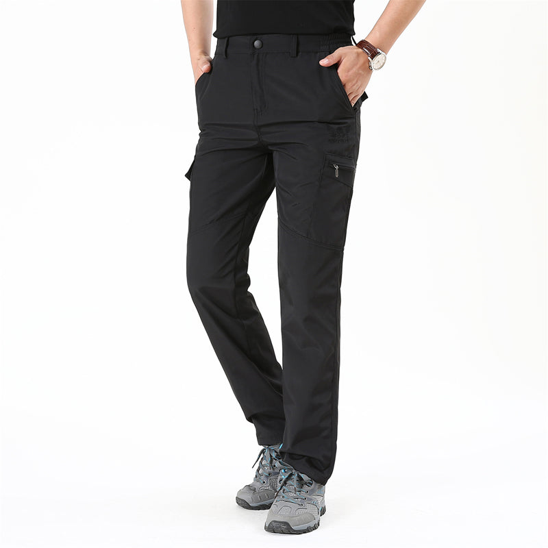 All Seasons Men Cargo Pants Solid Outdoor Casual Elastic Pants