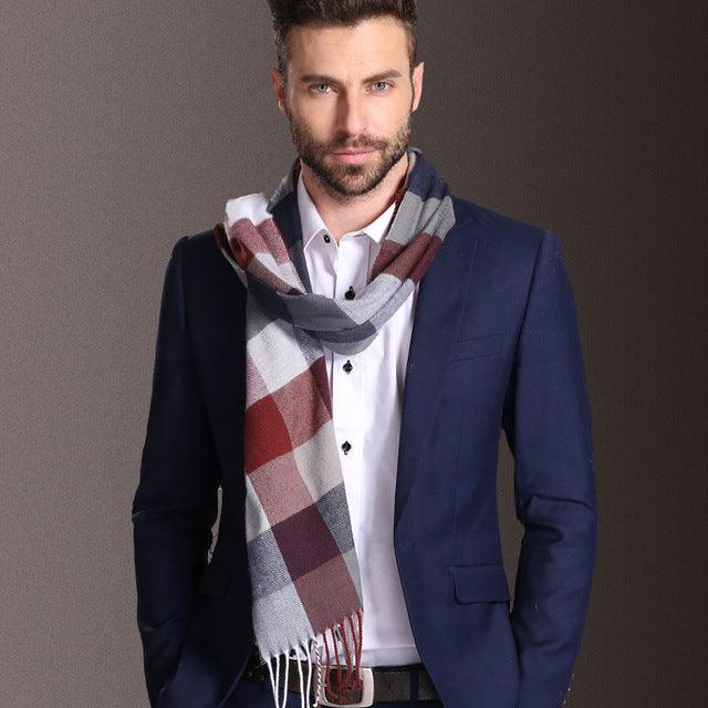 New Europe Fashion Shawl Scarves Men Winter Warm Tartan - Nioor