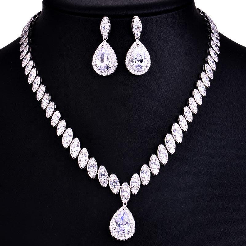 Korean Foreign Trade In Europe And America Two Piece AAA Zircon Jewelry Set - Nioor