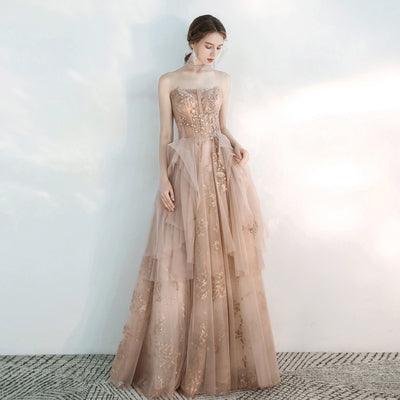 Toast Dress Female Wedding Bridesmaids Breast Wipe Long Skirt Dinner Annual Meeting Host - Nioor