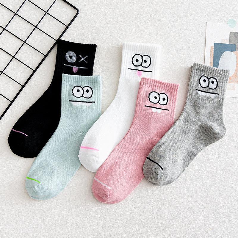 Solid Color Cotton Socks Spring And Autumn Medium Hose - Nioor