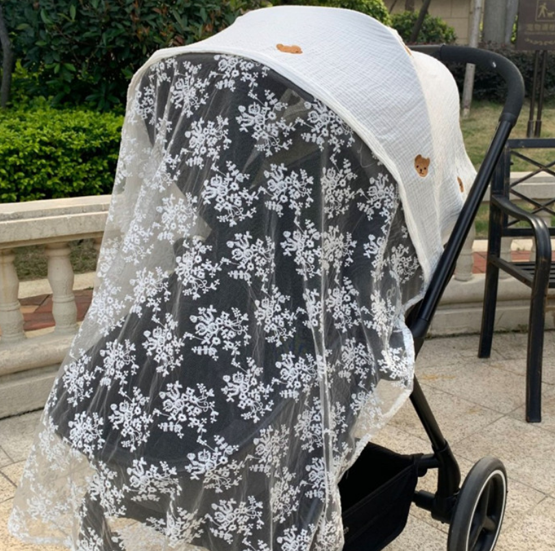 Baby Stroller Anti-mosquito Net Children's Mosquito-proof Embroidered Cover Cloth Baby Summer