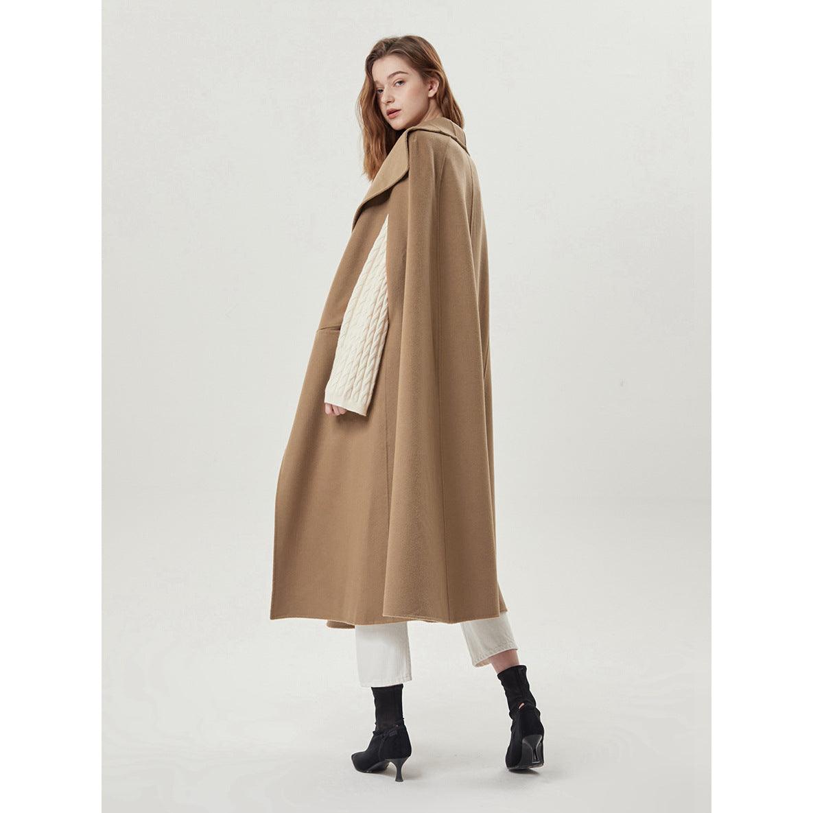 Women's Fashion Casual Loose Long Double-sided Wool Overcoat Coat - Nioor