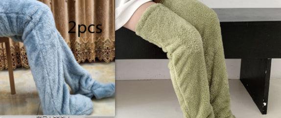 Over Knee High Fuzzy Long Socks Winter Warm Cold Leg Knee Joint Cold-proof Stockings Home Floor Sleeping Socks - Nioor