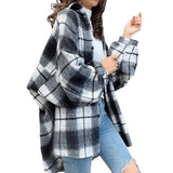 Niche Design Plaid Single-breasted Cardigan Lapel Long Sleeve Shirt - Nioor