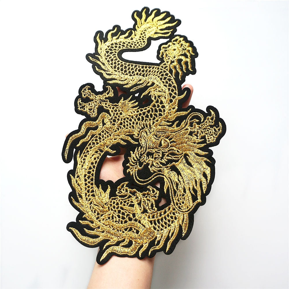 Golden auspicious dragon embroidery accessories