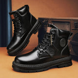 Mens Casual Biker High Top Martin Boots - Nioor