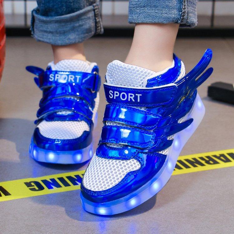 Lights up, children's sneakers, glitter shoes - Nioor