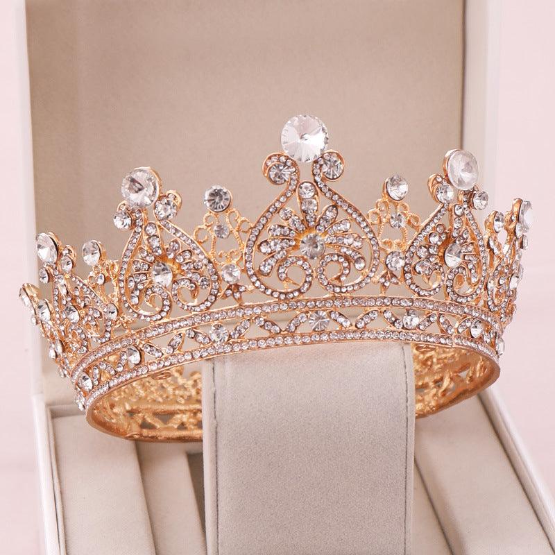 Heart-shaped Rhinestone Big European And American Princess Crown Hair Accessories - Nioor