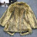 Women's Coat Fox Fur Overcoat Mid-length Korean Style Lapel Winter - Nioor