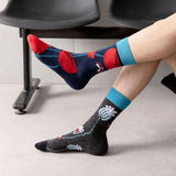 Men's Mid-calf Length Autumn And Winter New Casual Cartoon AB Foot Socks - Nioor