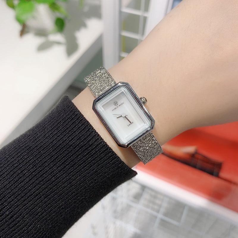 Square Dial Mesh With Delicate Quartz Watch Waterproof - Nioor