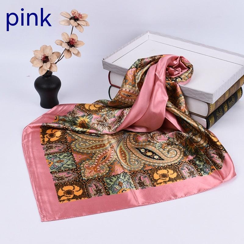 Spring New Versatile Large Kerchief Silk Scarf Classic Retro Printing - Nioor