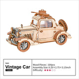 Robotime Rolife Vintage Car Model 3D Wooden Puzzle Toys For Chilidren Kids - Nioor