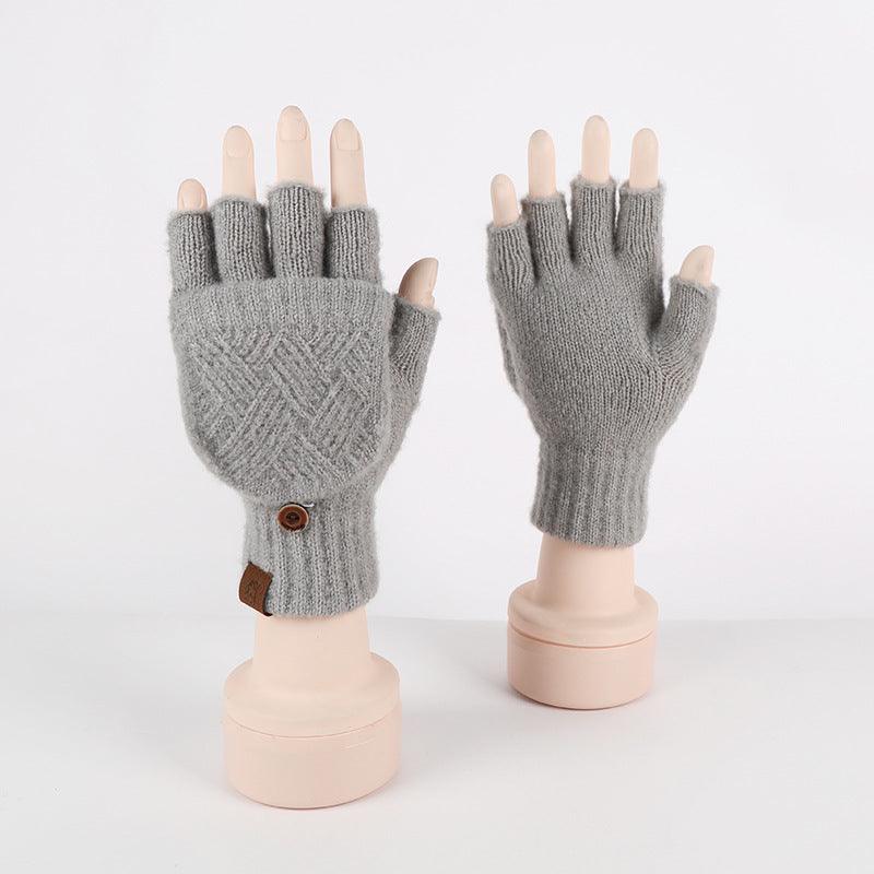 Winter Warm Flip Rhombus Gloves - Nioor