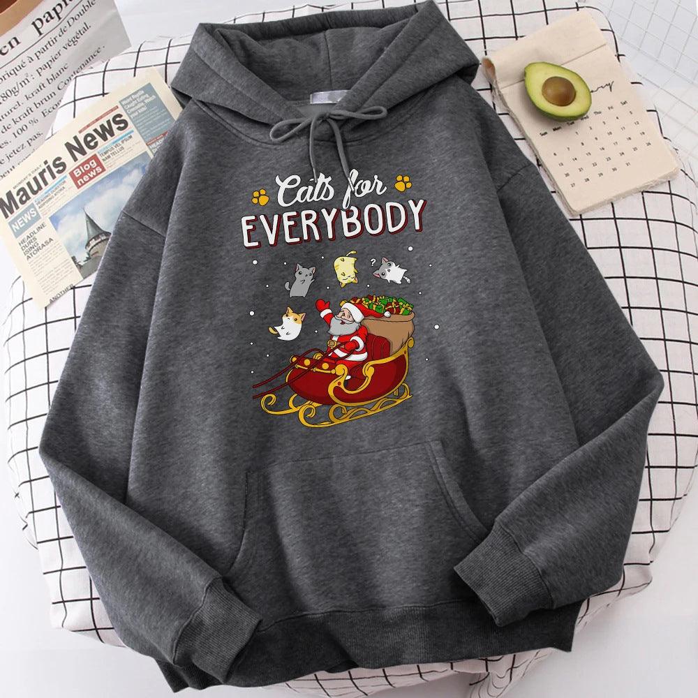 Cats For Everybody Funny Ugly Christmas Hoodie Wome - Nioor