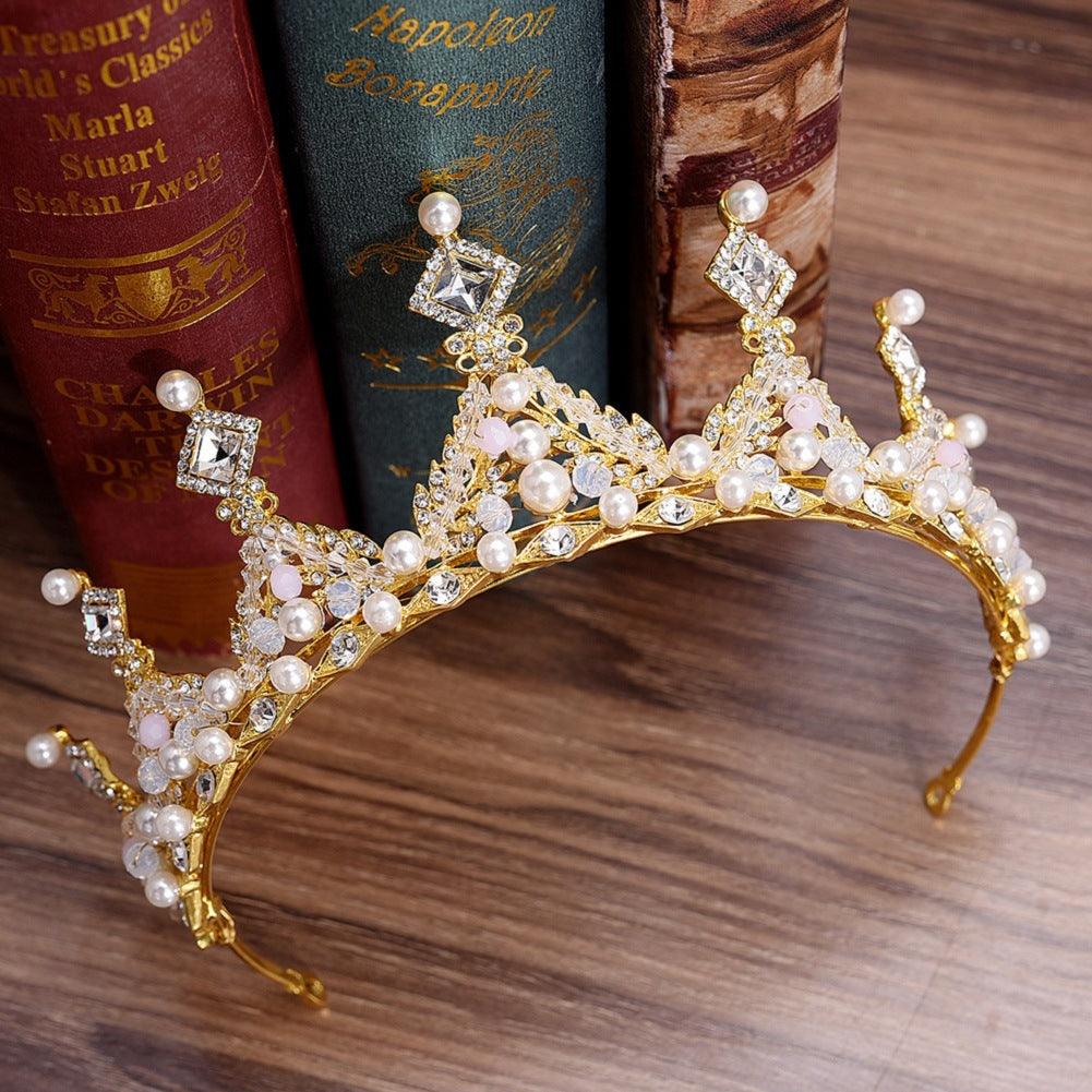 Korean Style Bridal Crown Earring Set - Nioor