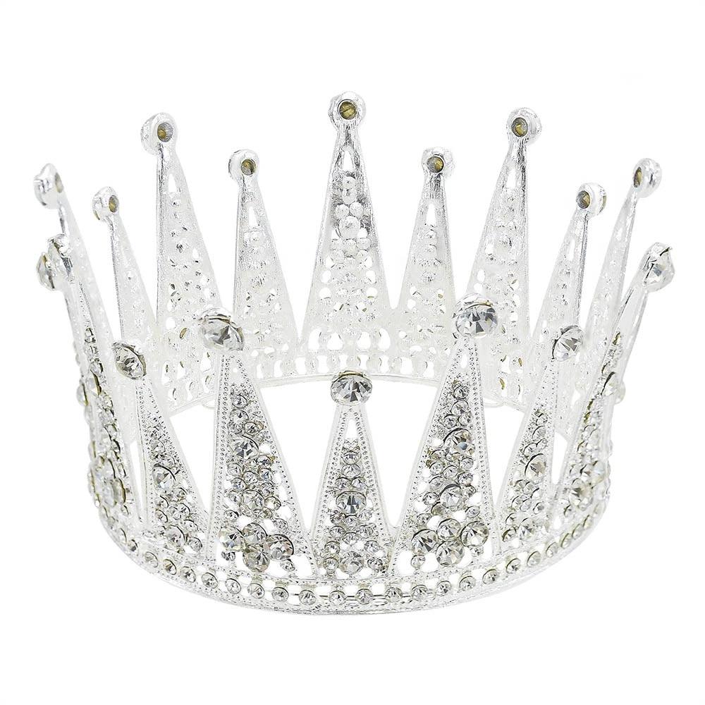 Fashion Bridal Hair Accessories Alloy Hollow Diamond Crown - Nioor