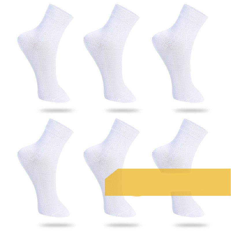 Men's Fashion Solid Color Cotton Sweat-absorbing Mid-calf Socks - Nioor