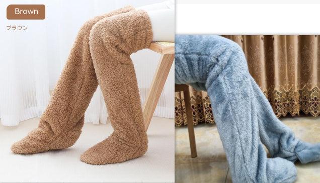 Over Knee High Fuzzy Long Socks Winter Warm Cold Leg Knee Joint Cold-proof Stockings Home Floor Sleeping Socks - Nioor