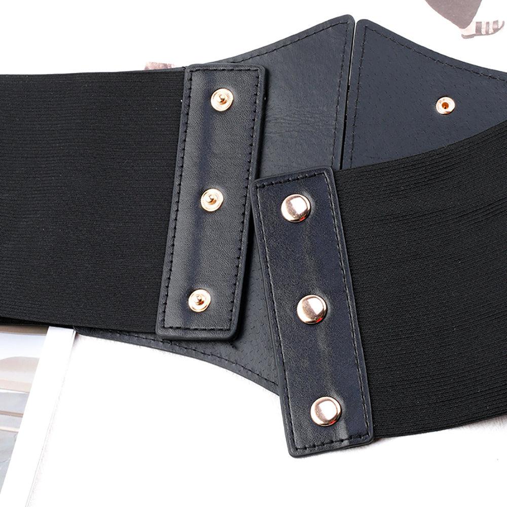 Women's Punk Rivet Lace-up Waist-controlled Slimming Elastic Waistband - Nioor