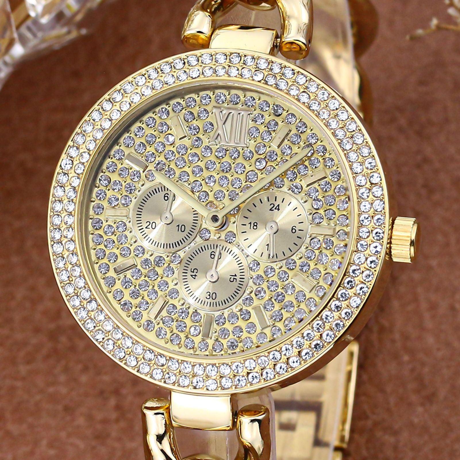 Trendy Diamond Hip Hop Cuban Chain Quartz Watch - Nioor