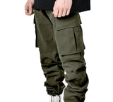 Multi Pocket Six Colors Fashion Casual Men's Cargo Drawstring Loose Pants