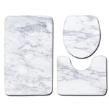 Marble Toilet Three-Piece Floor Mat Door Mat Bathroom Carpet - Nioor