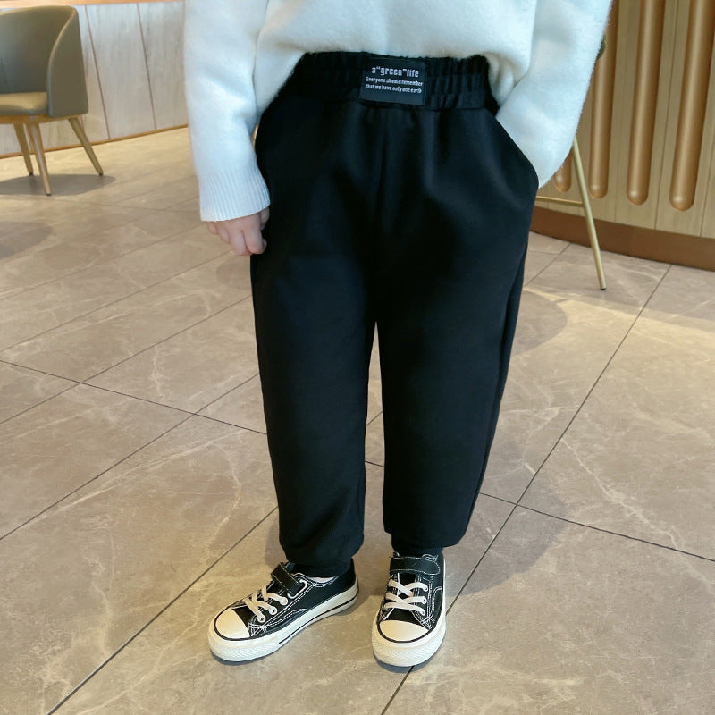 Long Pants Thickened Warm Children's Casual Outer Wear Trendy