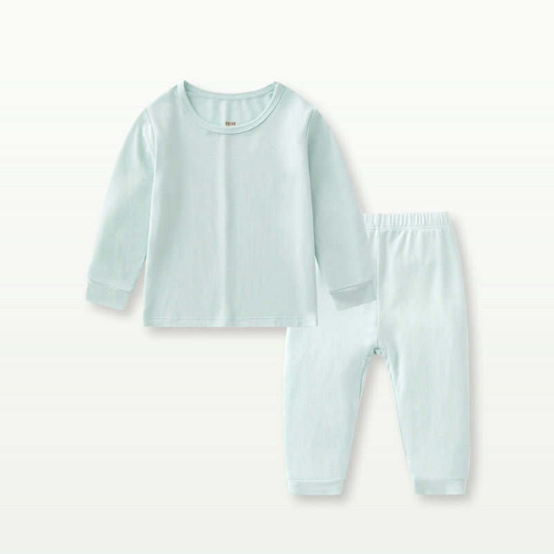 Bamboo Fiber Baby Long Johns Top & Bottom Set Suit