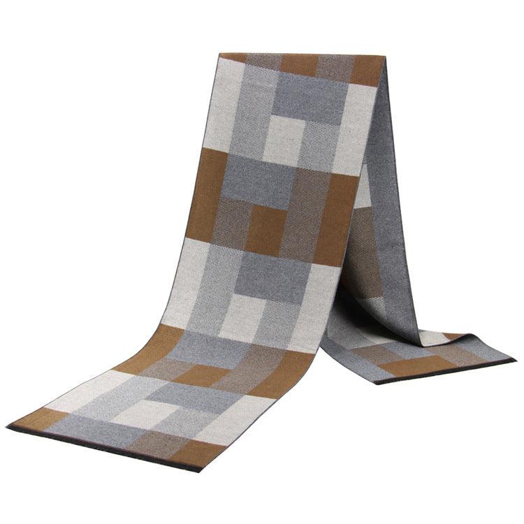 Men's Wool-like Scarf Korean-style Plaid - Nioor