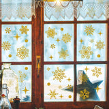 Christmas Wall Stickers Gold Leaf Glitter Snowflake Wall Stickers - Nioor