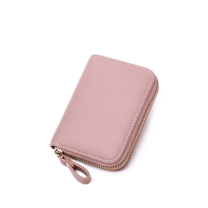 Card Holder Organ Zipper Men's Leather