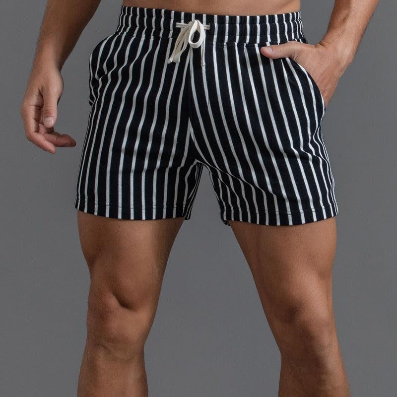 New Pure Cotton Sports Shorts Vertical Stripes - Nioor