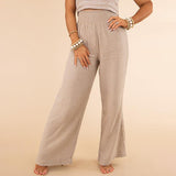 Slim-fit Slimming Solid Color Casual Trousers - Nioor