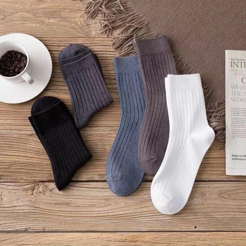 Winter Socks Men's Cotton Spot Cylinder Solid Color - Nioor