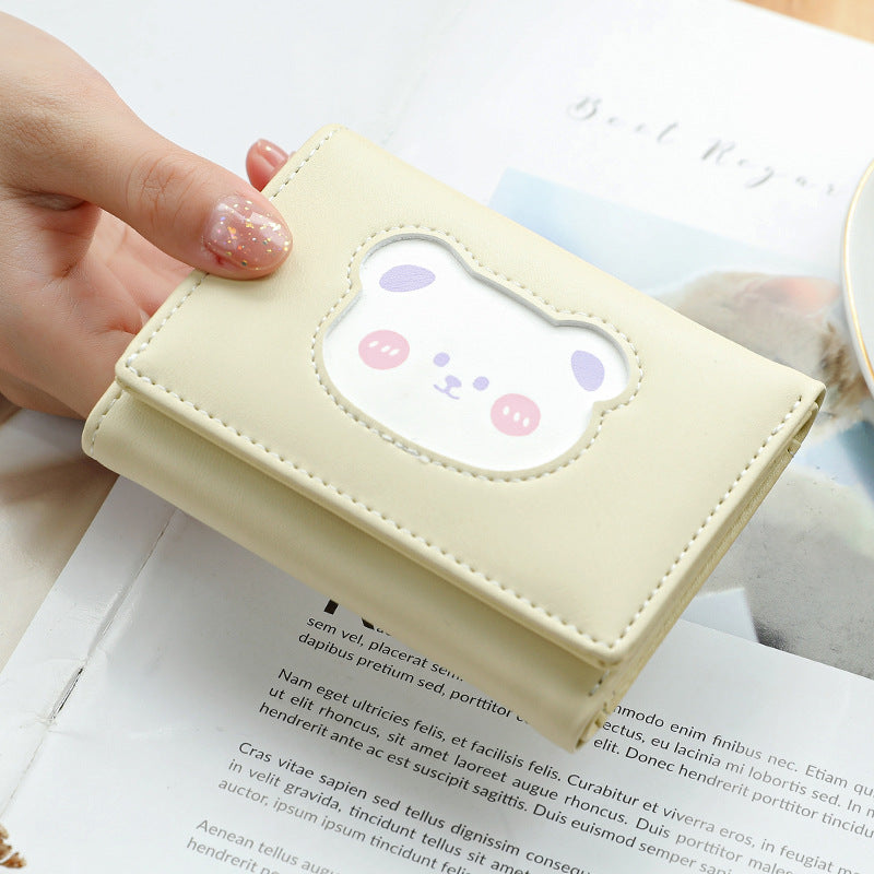 Women's Press Button Bear Cartoon Coin Purse