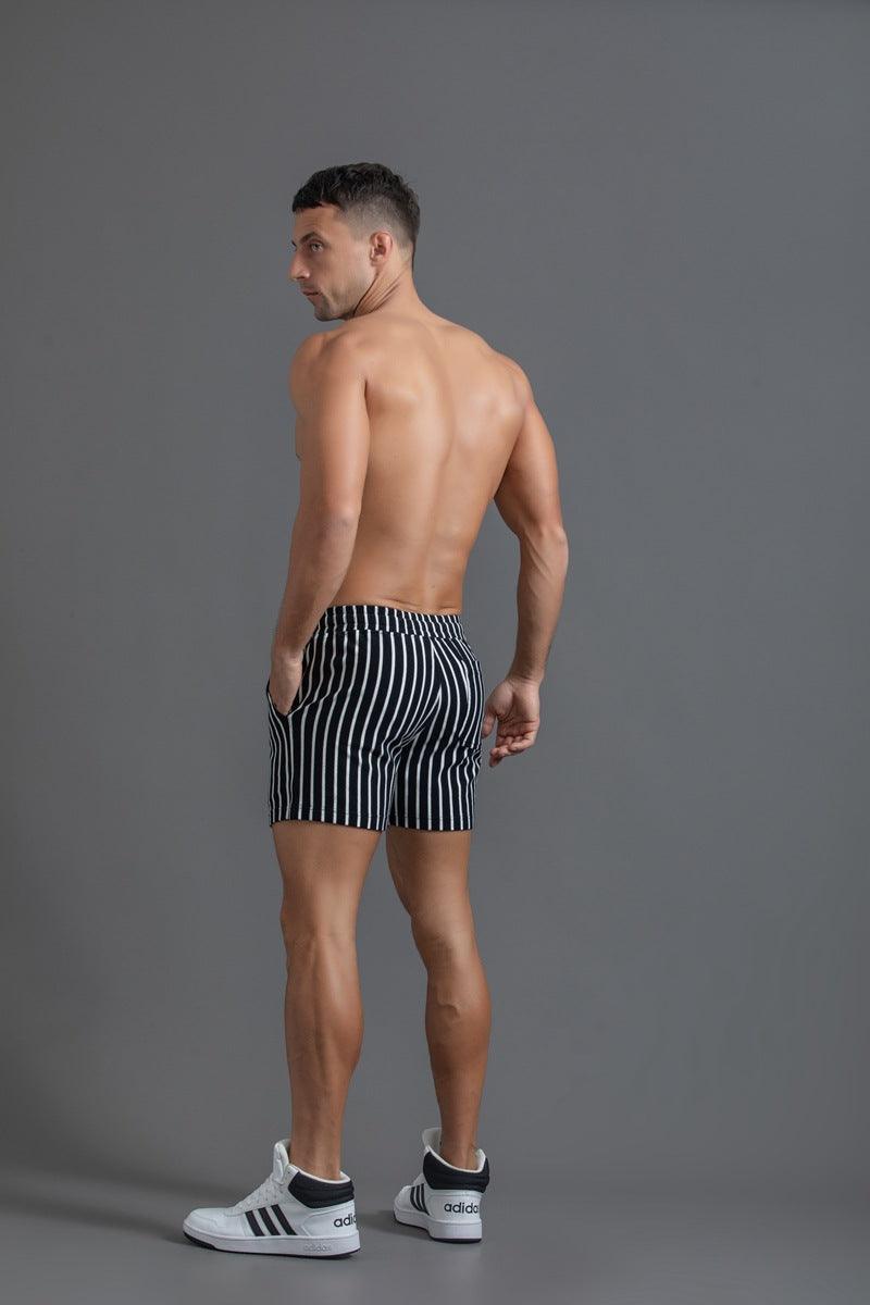 New Pure Cotton Sports Shorts Vertical Stripes - Nioor