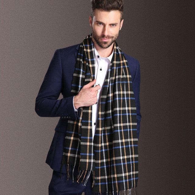 New Europe Fashion Shawl Scarves Men Winter Warm Tartan - Nioor