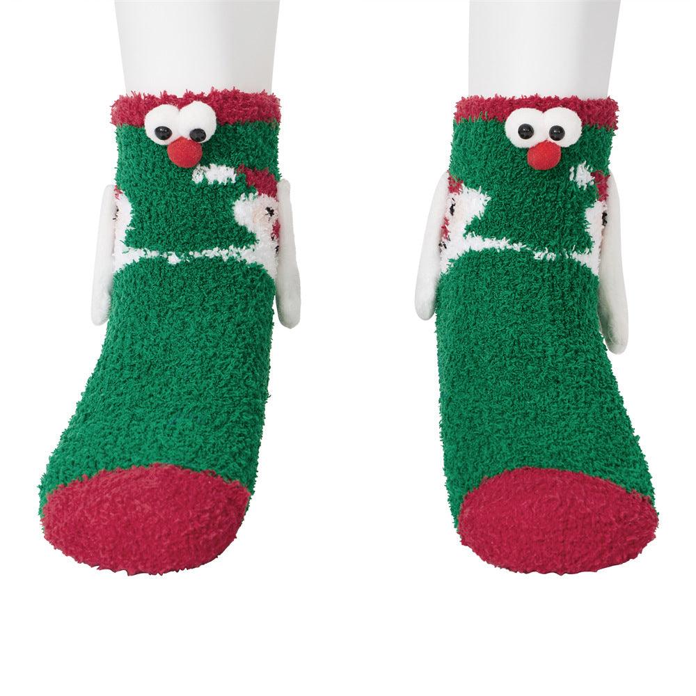 Mid Tube Christmas Couple Socks - Nioor