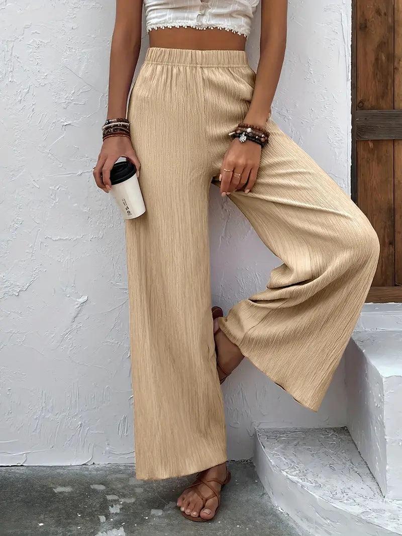 Women's Clothing Casual Loose Slimming Crumpled Wide-leg Pants - Nioor