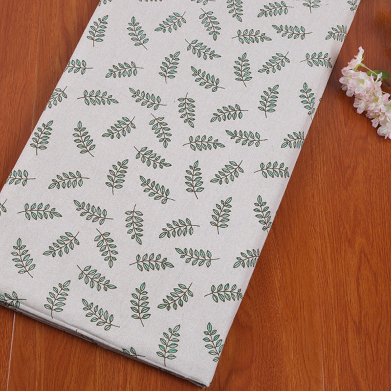 Cotton And Hemp Cloth Plant Tower Series Thickened Printed Fabric Storage Cloth