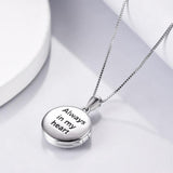 Personalized Flower Photo Locket Necklace 925 Sterling Silver Photo Pendant - Nioor