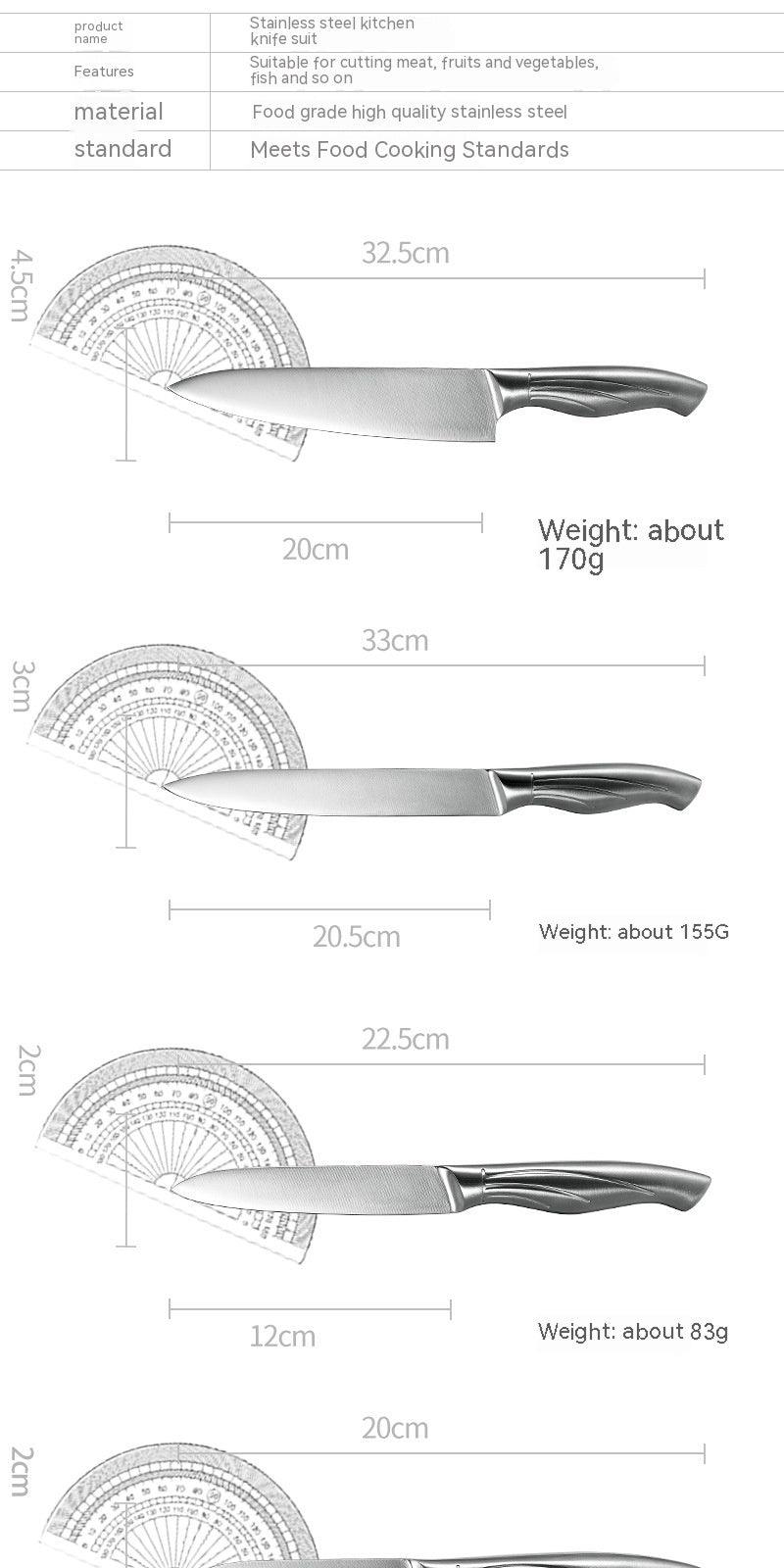 13-piece Stainless Steel Hollow Handle Kitchen Knife Set - Nioor