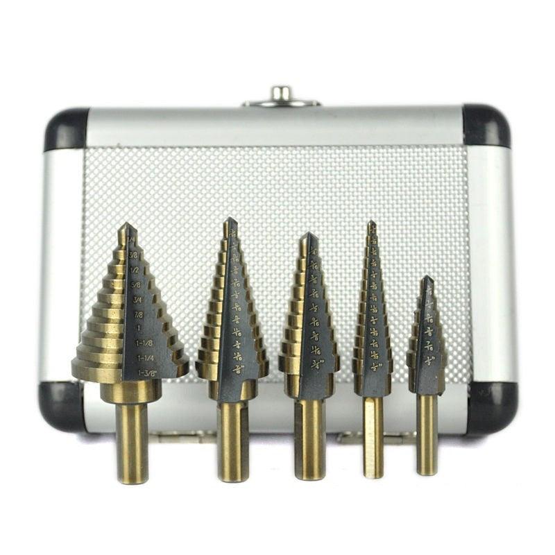 5pcs aluminum box ladder drill set / bench drill / pagoda drill / high speed steel bit - Nioor