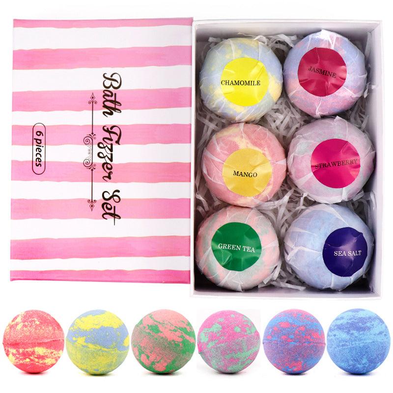 6 pcs Organic Bath Bombs Bubble Bath Mint Lavender Rose Flavor - Nioor