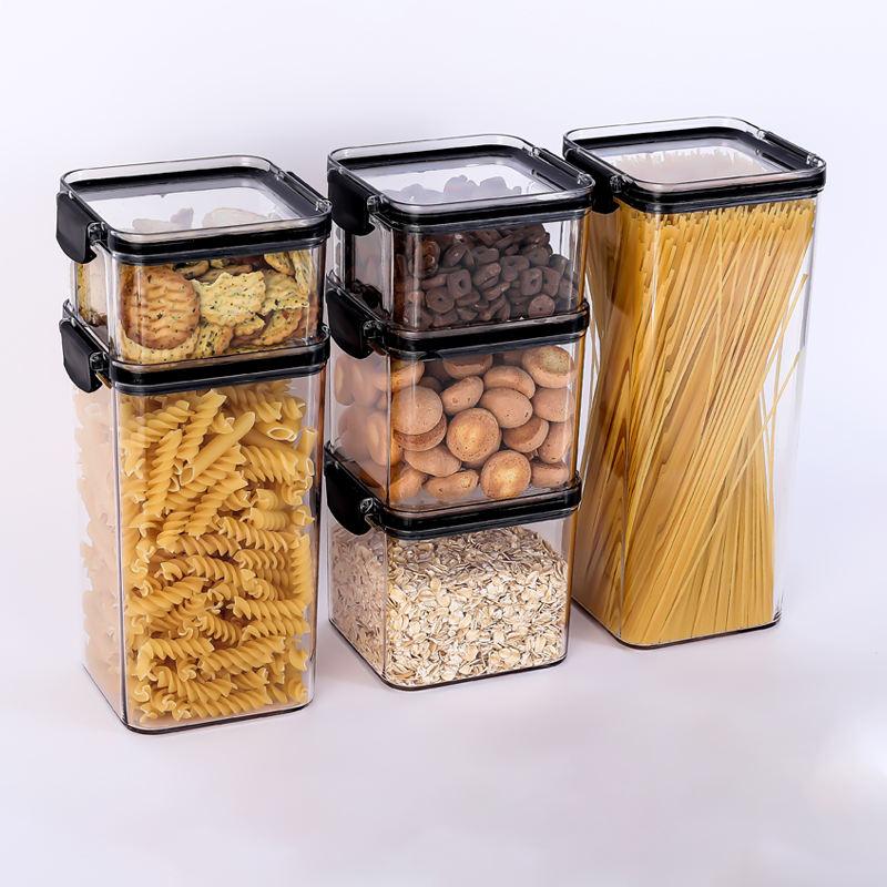 6 Piece Airtight Plastic Grain Containers BPA Free - Nioor